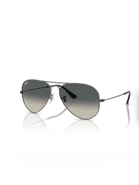 Ray-Ban Aviator Sunglasses - Silver Frame with Gray Gradient Lenses | Unisex